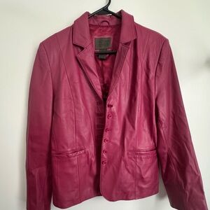 JohnPaulRichard light Fuchsia Leather Blazer